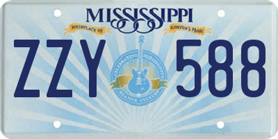 MS license plate ZZY588