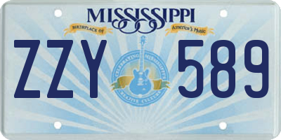 MS license plate ZZY589