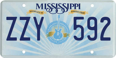 MS license plate ZZY592