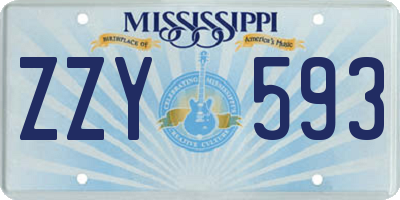 MS license plate ZZY593