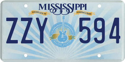 MS license plate ZZY594