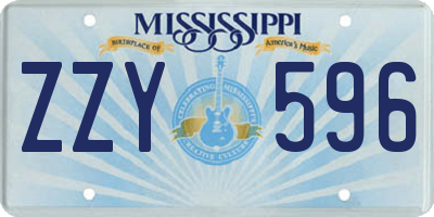 MS license plate ZZY596