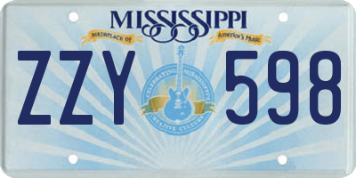 MS license plate ZZY598