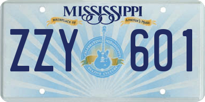 MS license plate ZZY601