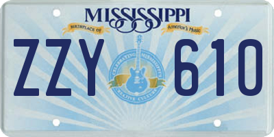 MS license plate ZZY610