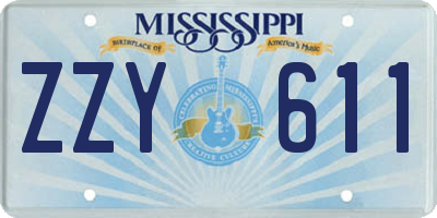 MS license plate ZZY611