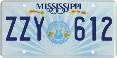 MS license plate ZZY612