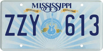 MS license plate ZZY613