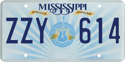 MS license plate ZZY614