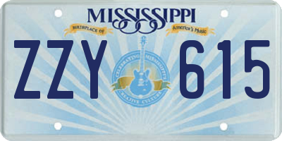 MS license plate ZZY615