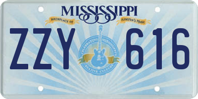 MS license plate ZZY616