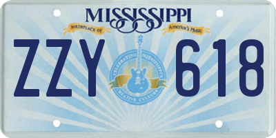 MS license plate ZZY618