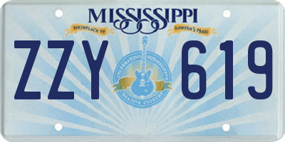 MS license plate ZZY619