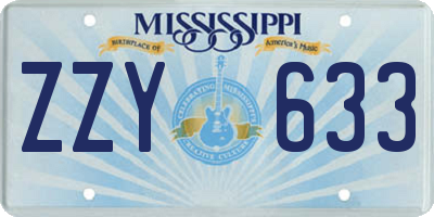 MS license plate ZZY633