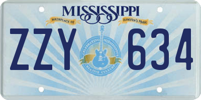 MS license plate ZZY634