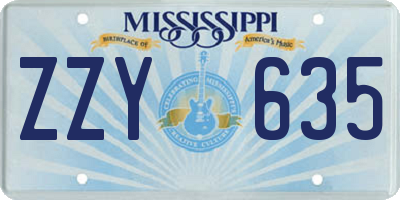 MS license plate ZZY635