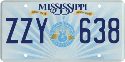 MS license plate ZZY638