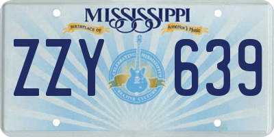 MS license plate ZZY639