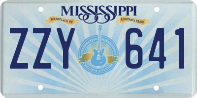 MS license plate ZZY641