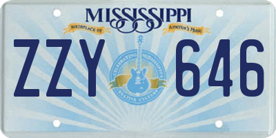 MS license plate ZZY646