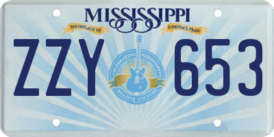 MS license plate ZZY653