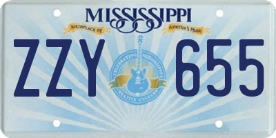 MS license plate ZZY655