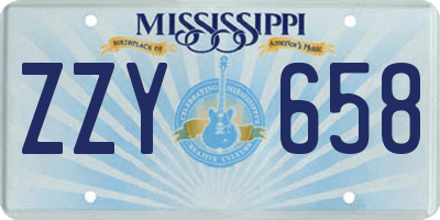 MS license plate ZZY658