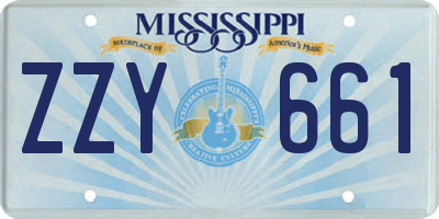 MS license plate ZZY661