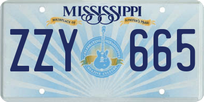 MS license plate ZZY665