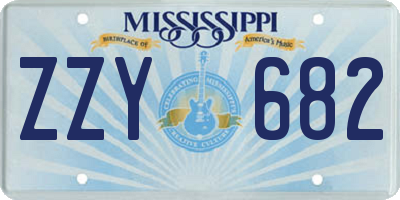 MS license plate ZZY682