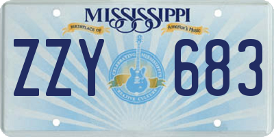 MS license plate ZZY683