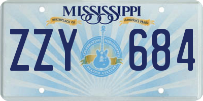 MS license plate ZZY684