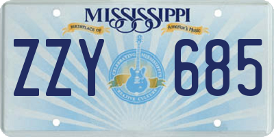 MS license plate ZZY685