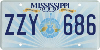 MS license plate ZZY686