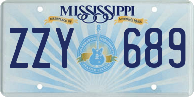 MS license plate ZZY689