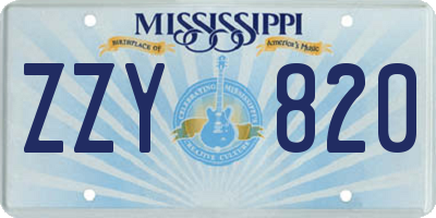 MS license plate ZZY820