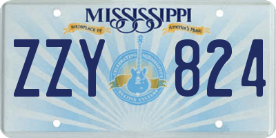 MS license plate ZZY824