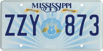 MS license plate ZZY873