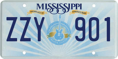 MS license plate ZZY901