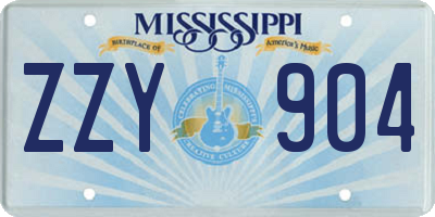 MS license plate ZZY904