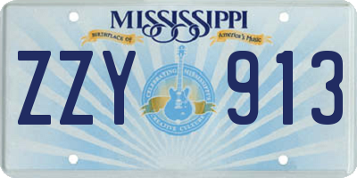 MS license plate ZZY913