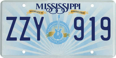 MS license plate ZZY919