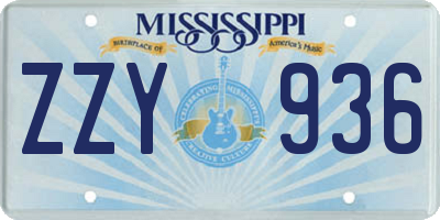 MS license plate ZZY936