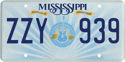 MS license plate ZZY939