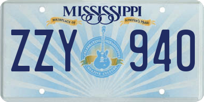 MS license plate ZZY940