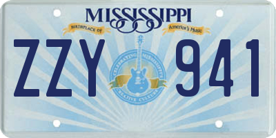 MS license plate ZZY941