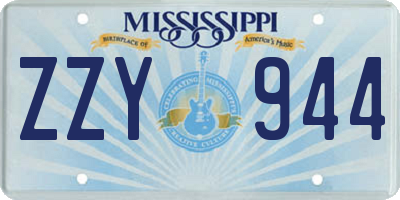 MS license plate ZZY944