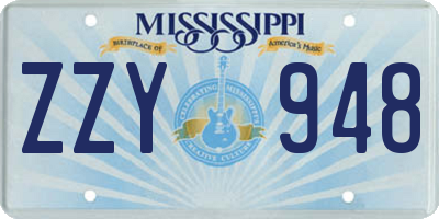 MS license plate ZZY948