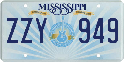MS license plate ZZY949