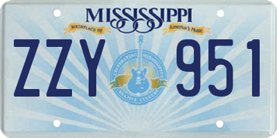 MS license plate ZZY951